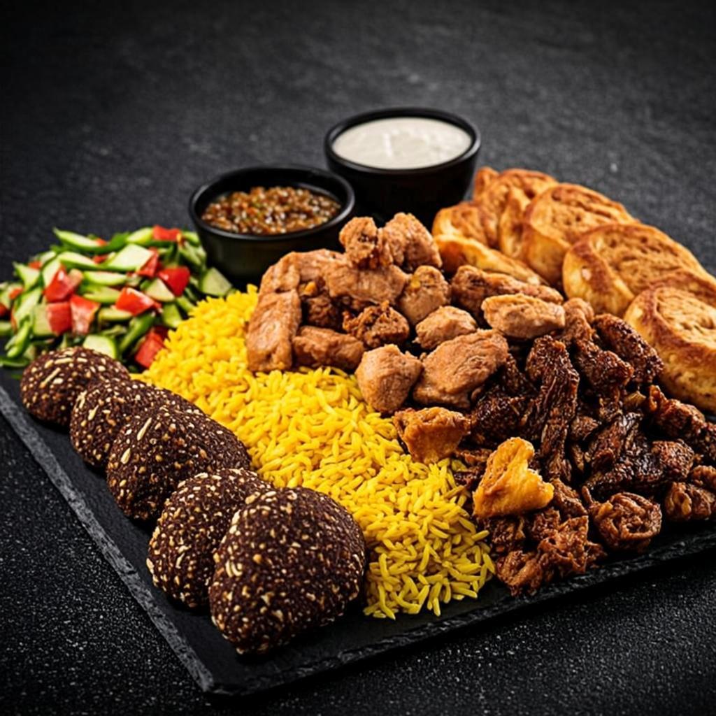 Combination chicken and lamb platter